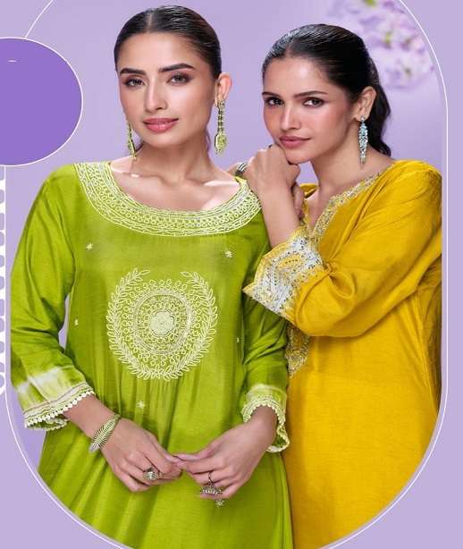READY MADE DESIGNER PARTY WEAR SILK KURTI SY CHAHAT 5841-5844