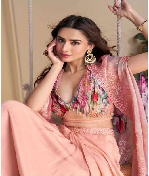 READYMADE PARTY WEAR CHINON BLOUSE PLAZZO DUPATTA SALWAR SUIT SY WONAYA 10050-10053