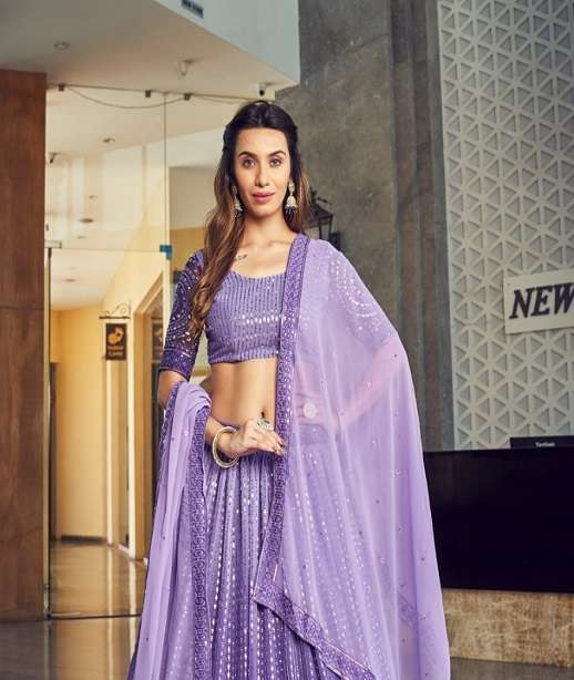 DESIGNER FANCY WEDDING PARTY WEAR GEORGETTE LEHENGA CHOLI WITH DUPATTA SS 2 113 114 149 174