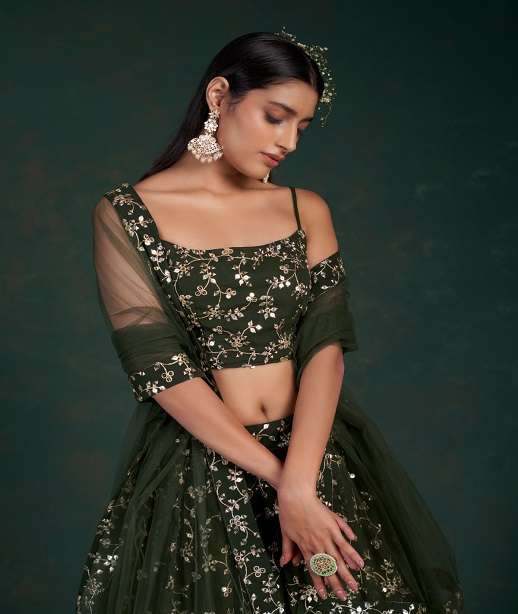 DESIGNER FANCY WEDDING PARTY WEAR GEORGETTE LEHENGA CHOLI WITH DUPATTA TF 156 167