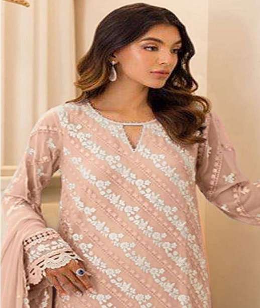 DESIGNER FAUX GEORGETTE PAKISTANI SALWAR SUIT COLLECTION SHF 1180 COLOR