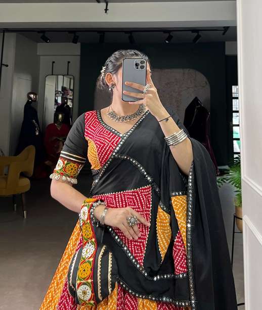 DESIGNER NAVRATRI WEAR RAYON COTTON LEHENGA CHOLI FOR NAVRATRI COLLECTION LNB 1617 COLOR