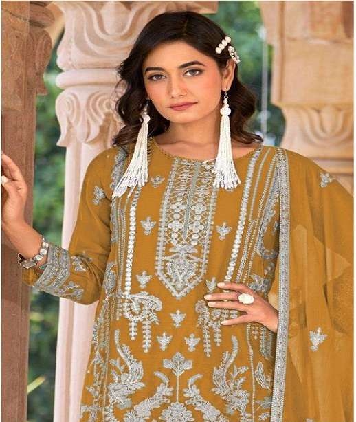 DESIGNER ORGANZA SILK PAKISTANI SALWAR SUIT COLLECTION HT 1316 COLOR