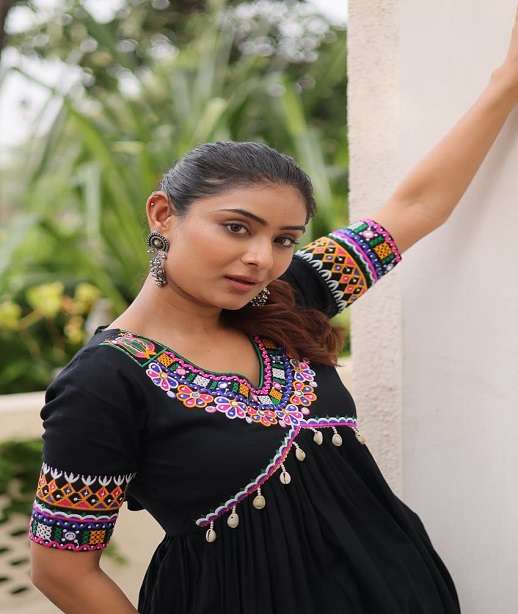 DESIGNER RAYON COTTON NAVRATRI KURTI COLLECTION KU 1203 COLOR