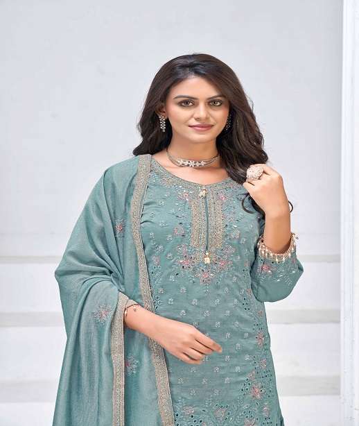 DESIGNER WEDDING PARTY WEAR HEAVY VICHITRA PLAZZO SHARARA SALWAR SUIT SHF 101 COLOR