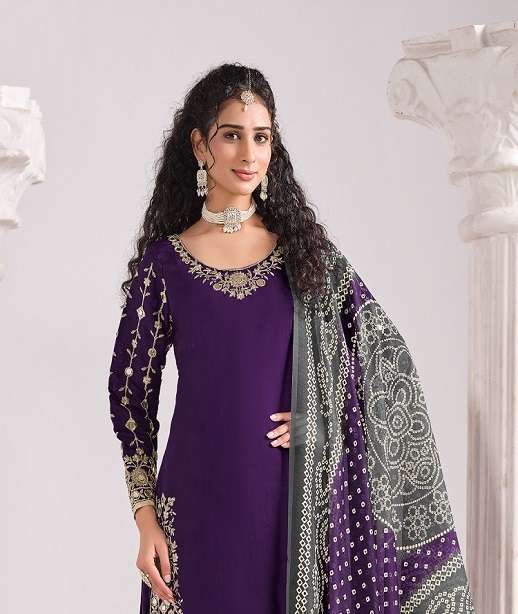DESIGNER WEDDING PARTY WEAR ROMAN SILK REAL MIRROR PATIYALA SALWAR SUIT ANY 231