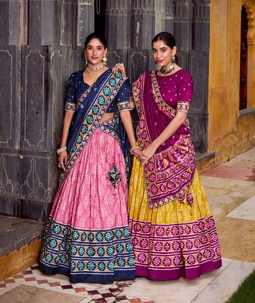 INDIAN DESIGNER BOLLYWOOD WEDDING PARTY WEAR TUSSAR SILK LEHENGA CHOLI NAVRATRI CHOLI LNB 1246 COLOR
