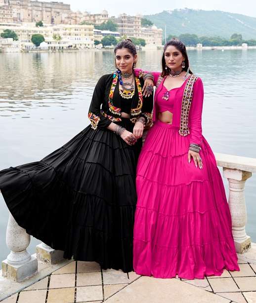 RAYON COTTON NAVRATRI YELLOW LEHENGA CHOLI COLLECTION KU 1662 COLOR