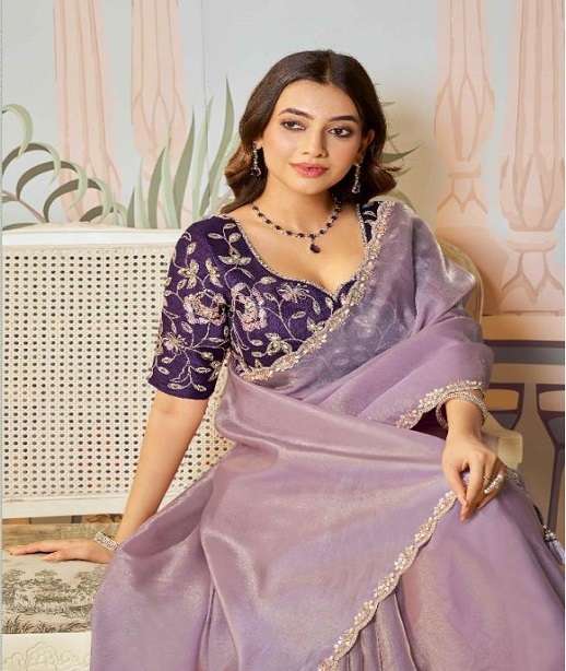 DESIGNER FANCY WEDDING PARTY WEAR INDIAN SATIN ORGANZA SILK SAREE COLLECTION DST NORITA 44303-44320