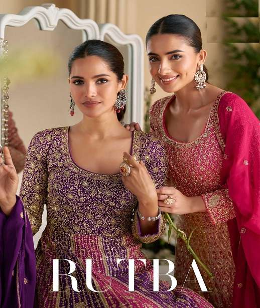 DESIGNER FANCY WEDDING PARTY WEAR REAL GEORGETTE ANARKALI SALWAR SUIT GOWN SY RUTBA 5809-5810