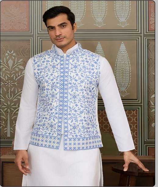 DESIGNER PARTY WEAR READYMADE INDIAN MENS SILK KURTA KF 61441-61446