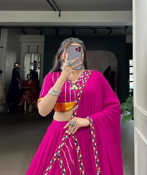 DESIGNER RAYON COTTON NAVRATRI LEHENGA CHOLI COLLECTION LNB 1659 COLOR