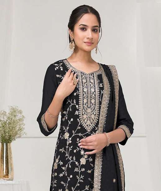 DESIGNER WEDDING PARTY WEAR BLOOMING VICHITRA SHARARA SALWAR SUIT JG 2102 COLOR