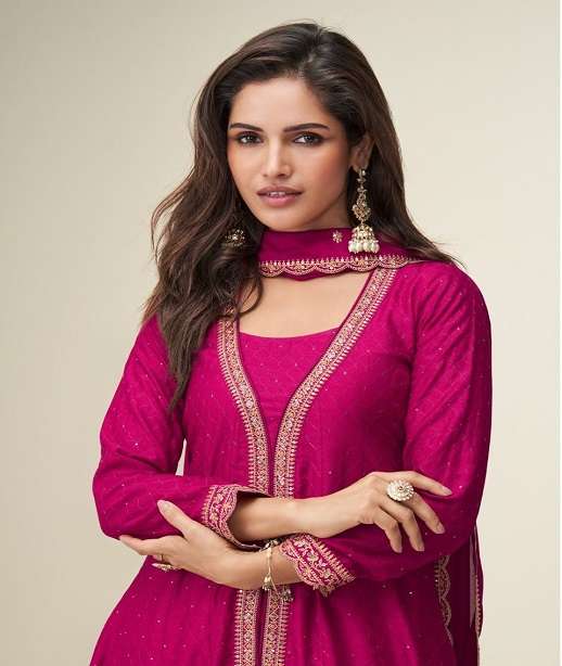 DESIGNER WEDDING PARTY WEAR PREMIUM SILK SALWAR SUIT AF CHARVI 10387-10391