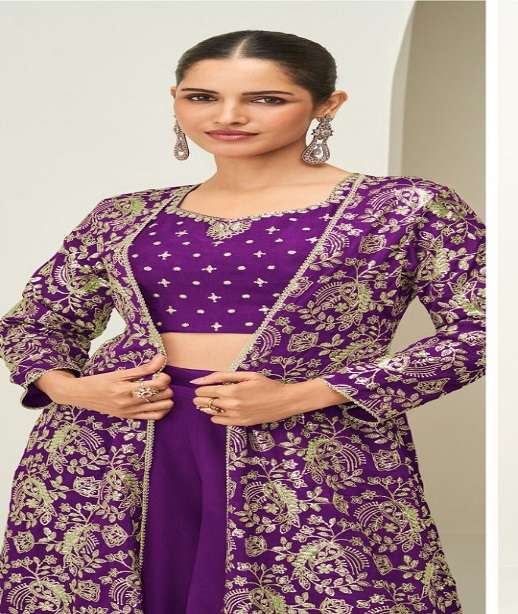 DESIGNER WEDDING PARTY WEAR PURE CHINON SILK SALWAR SUIT KOTI STYLE AF GUNJAN 10475-10478