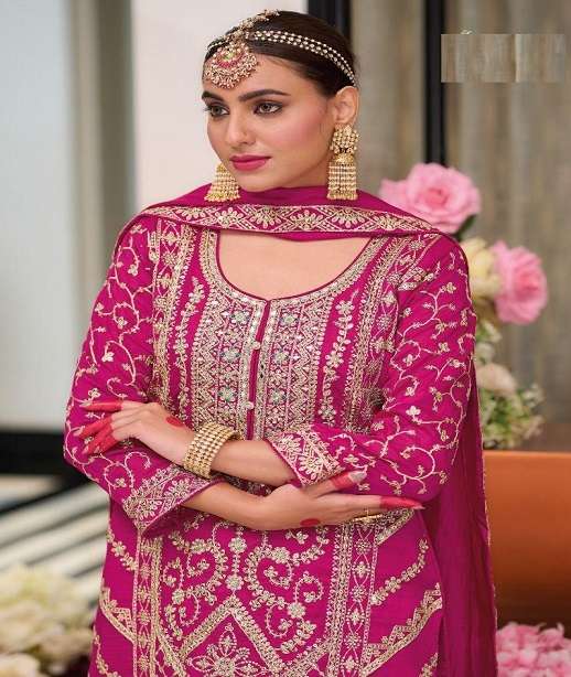 DESIGNER WEDDING PARTY WEAR SILK SHARARA PALLAZO SALWAR SUIT DST EB PREET 1729-1732