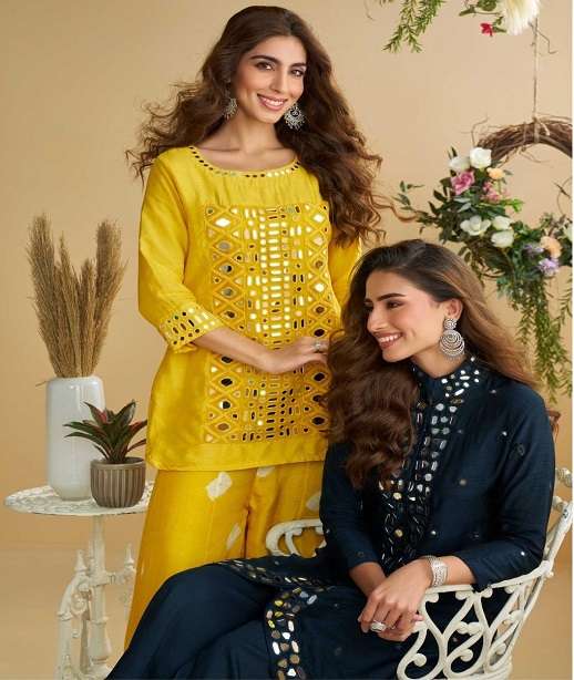 DESIGNER WEDDING PARTY WEAR PREMIUM SILK SHARARA PALLAZO SALWAR SUIT SY AMARA 10121-10125