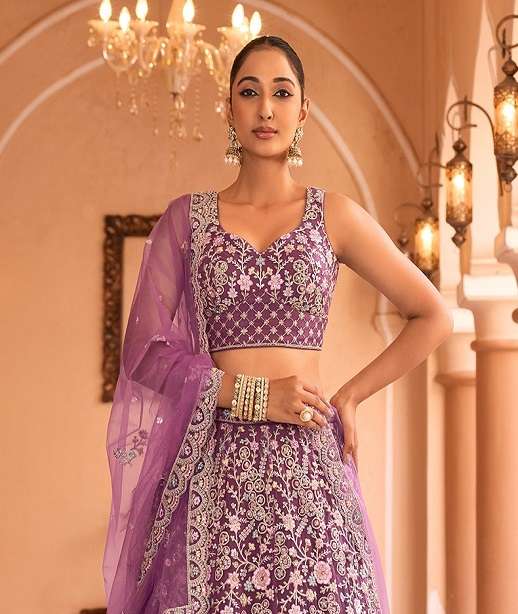 DESIGNER BOLLYWOOD BRIDAL WEDDING PARTY WEAR NET LEHENGA CHOLI SENHORA DRESSES NT 6247