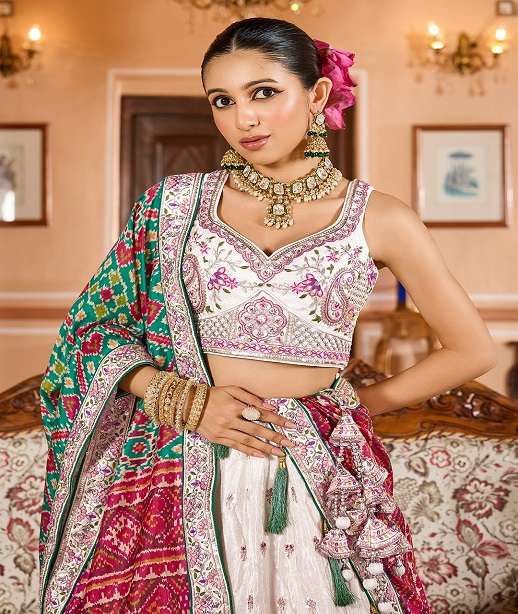 DESIGNER BOLLYWOOD BRIDAL WEDDING PARTY WEAR TISSUE SILK LEHENGA CHOLI SENHORA DRESSES NT 6224