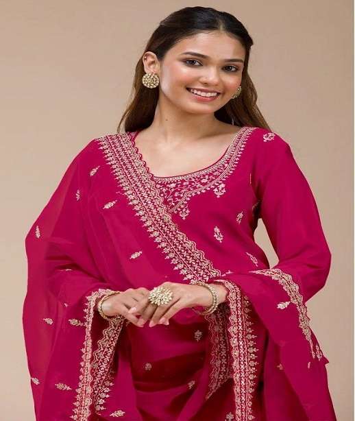 DESIGNER FANCY PARTY WEAR BLOOMING GEORGETTE SHARARA SALWAR SUIT PALAZZO JG 3104 COLOR