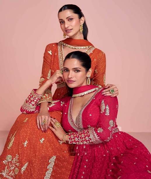 DESIGNER FANCY WEDDING PARTY WEAR REAL GEORGETTE ANARKALI SALWAR SUIT GOWN SY NAVYA 5676-5678