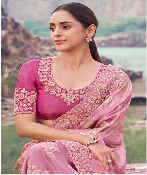 DESIGNER PARTY WEAR HEAVY SILK SAREE WITH SEQUENCE BEAD WORK COLLECTION SM SULAKSHMI 8601-8614