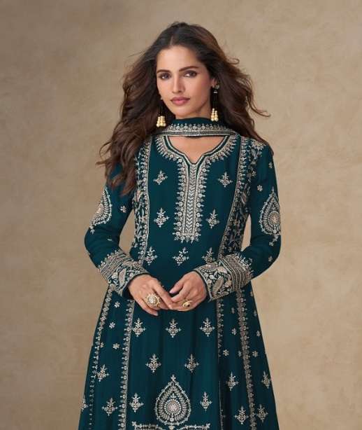 INDIAN DESIGNER FANCY WEDDING PARTY WEAR CHINON SILK SALWAR SUIT SHF 10251-10254
