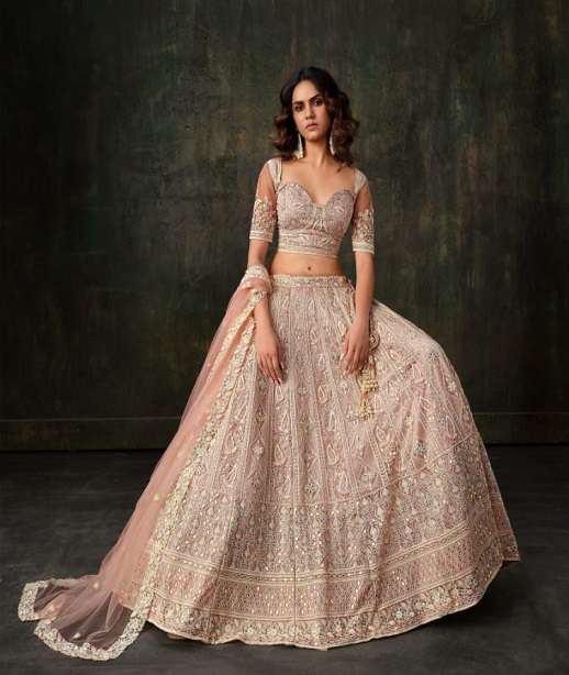 DESIGNER BOLLYWOOD BRIDAL WEDDING PARTY WEAR NET LEHENGA CHOLI SENHORA DRESSES NVN 101-108