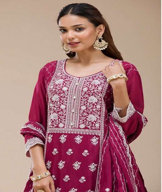 DESIGNER FANCY PARTY WEAR FAUX GEORGETTE SHARARA SALWAR SUIT PALAZZO JG 2104 COLOR