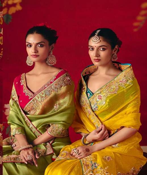 DESIGNER PARTY WEAR HEAVY FANCY SILK SAREE WITH SEQUENCE EMBROIDERY WORK COLLECTION SM KM NAARI 5581-5591