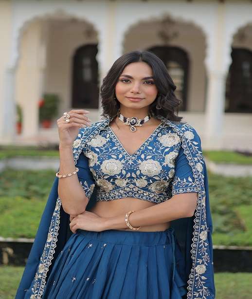 DESIGNER VICHITRA SILK LEHENGA CHOLI FOR PARTY WEDDING WEAR KU 5054