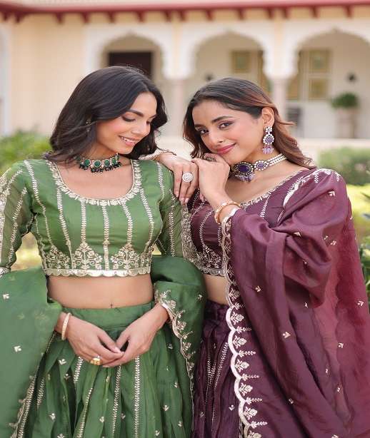 INDIAN DESIGNER BOLLYWOOD WEDDING PARTY WEAR GOLD CRUSH SILK LEHENGA CHOLI KU 5056 COLOR