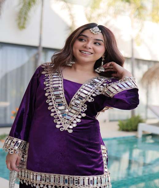 INDIAN DESIGNER FANCY WEDDING PARTY WEAR VELVET SHARARA SALWAR PALAZZO SUIT LW 9307 COLOR