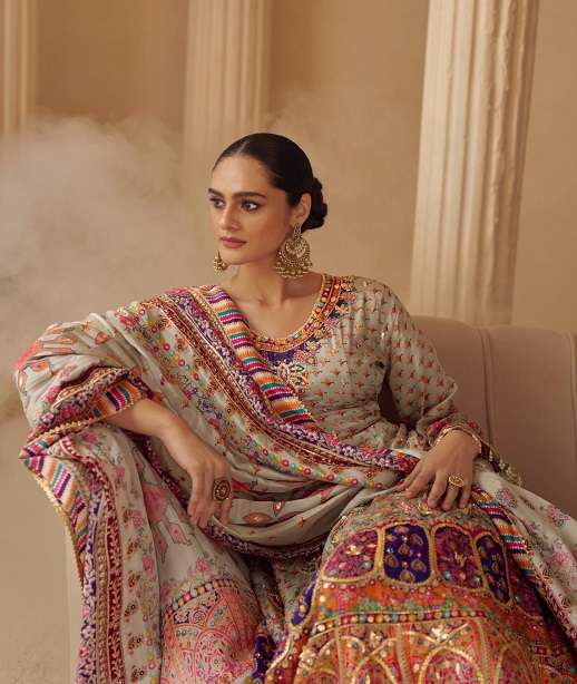 DESIGNER FANCY PARTY WEAR CREPE SILK READY MADE SHARARA SALWAR SUIT PALAZZO SY SARTHI 10255-10257