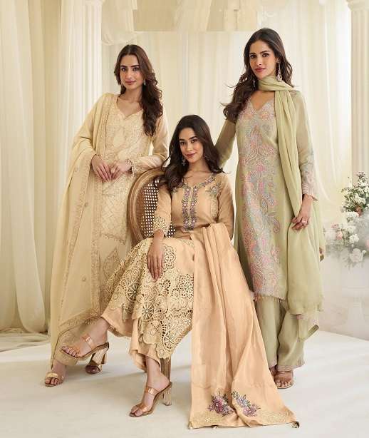 DESIGNER FANCY PARTY WEAR PREMIUM SIMAR SILK READYMADE SALWAR SUIT SY RUHANIYAT 10279-10281