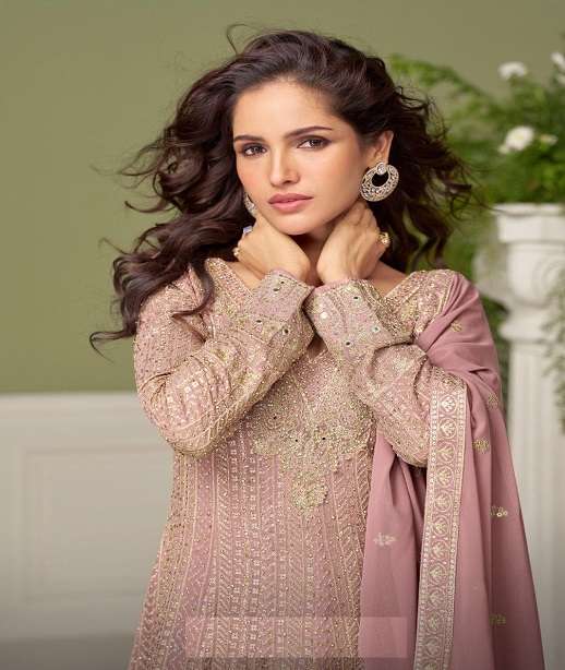 DESIGNER FANCY PARTY WEAR REAL GEORGETTE READYMADE SHARARA SALWAR SUIT PALAZZO GL GLAMOUR 7557-7559