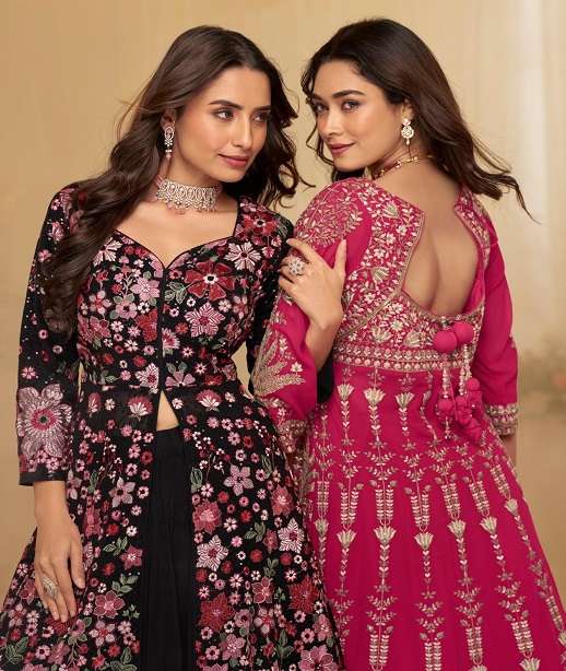 DESIGNER FANCY WEDDING PARTY WEAR REAL GEORGETTE ANARKALI SALWAR SUIT GOWN SY ROOP 10175-10176