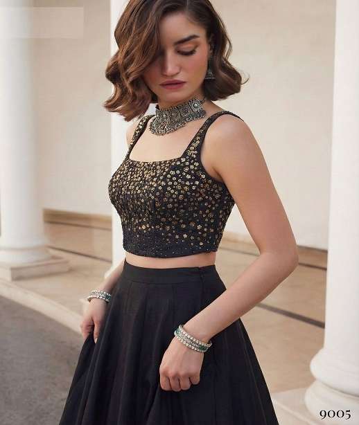 INDIAN DESIGNER BOLLYWOOD WEDDING PARTY WEAR SOFT SILK JAQUARD LEHENGA CHOLI ALZ 9004-9005