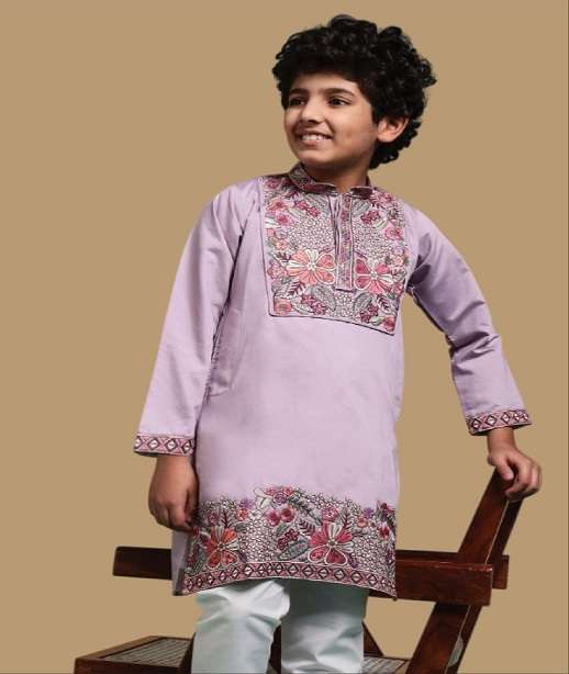 DESIGNER KIDS WEAR KURTA SET VISCOSE SILK KIDS KURTA SHERWANI SET KF 91101-91106