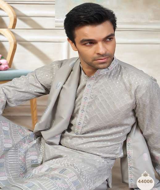 DESIGNER PARTY WEAR READYMADE MENS SILK KURTA TT 44001-44006