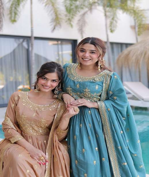 DESIGNER WEDDING PARTY WEAR READYMADE SILK SHARARA PALLAZO SALWAR SUIT KU 1233 COLOR