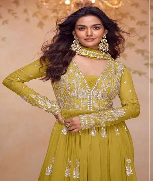 DESIGNER WEDDING PARTY WEAR REAL CHINON PINK PALAZZO SHARARA SALWAR SUIT GL HEER 7634 COLOR