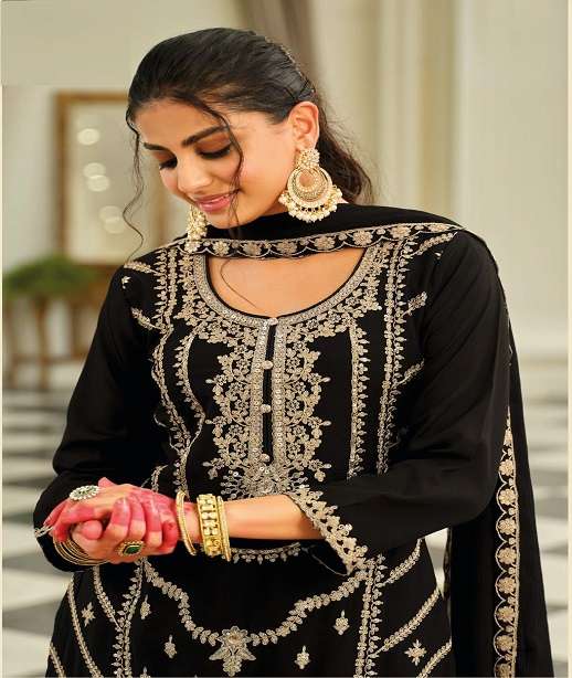 DESIGNER WEDDING PARTY WEAR REAL CHINON SHARARA PALAZZO SALWAR SUIT EB KASHMIRA 2169-2170