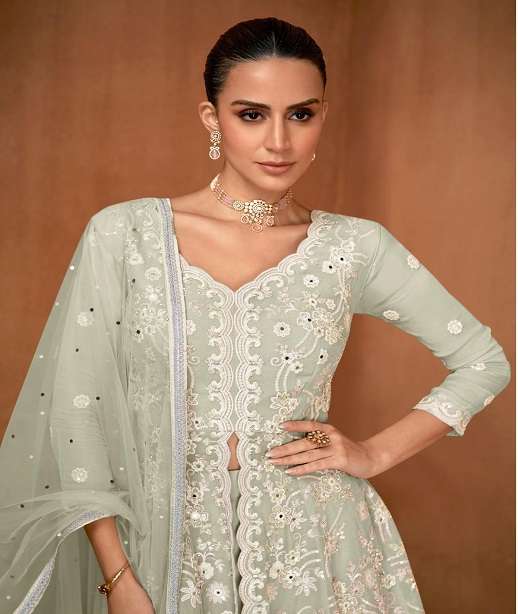 DESIGNER WEDDING PARTY WEAR REAL GEORGETTE SHARARA PALLAZO SALWAR SUIT GL SIYONA 7553 COLOR