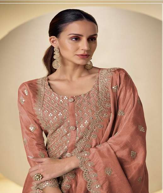DESIGNER WEDDING PARTY WEAR REAL SIMER SILK PALAZZO SHARARA SALWAR SUIT GL SAKHI 7651 COLOR