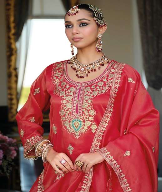 DESIGNER WEDDING PARTY WEAR SIMAR SILK SHARARA SALWAR SUIT EB MADHUBALA 2322-2324