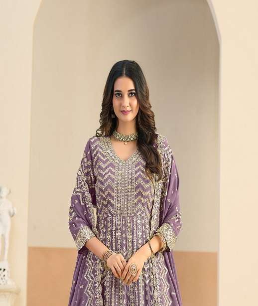 DESIGNER FANCY WEDDING PARTY WEAR FAUX GEORGETTE ANARKALI SALWAR SUIT GOWN ANY 243 COLOR