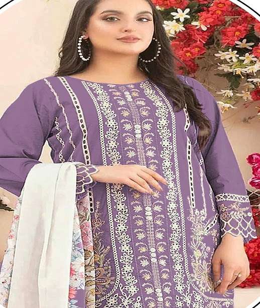 DESIGNER WEDDING PARTY WEAR CAMBRIC COTTON PAKISTANI SALWAR SUIT JG 5231 COLOR