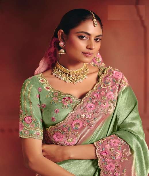 DESIGNER WEDDING PARTY WEAR SILK SAREE WITH THREAD SEQUENCE WORK COLLECTION SM TATHASTU 8301-8312