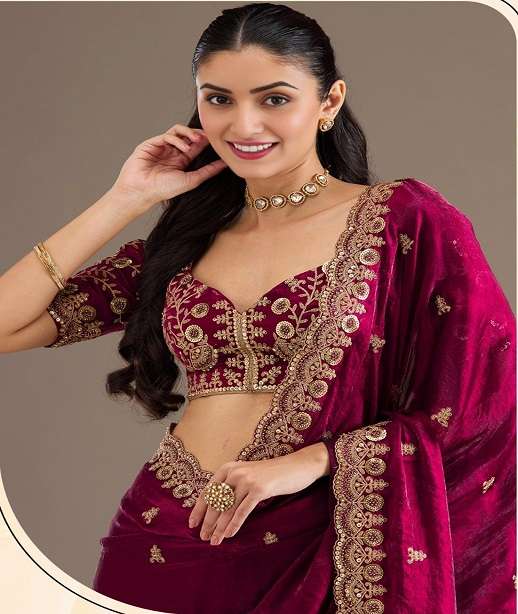 DESIGNER WEDDING PARTY WEAR TISSUE SILK SAREE WITH ZARI THREAD SEQUENCE WORK COLLECTION ZC 1026 COLOR